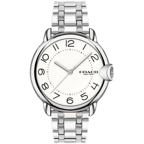 COACH 14503597 Arden Quartz White Dial Silver Women's Watch Coach