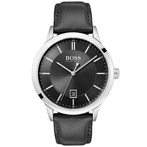 Hugo Boss 1513611 Officer Black Analog Leather Men's Watch