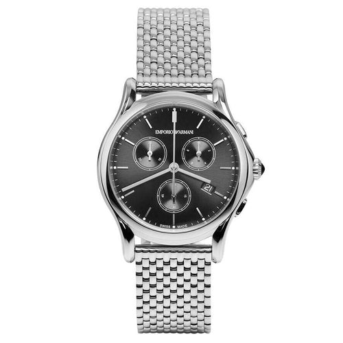 Emporio Armani Swiss Chronograph Stainless Steel Black Dial Unisex Watch ARS6006 Armani Swiss