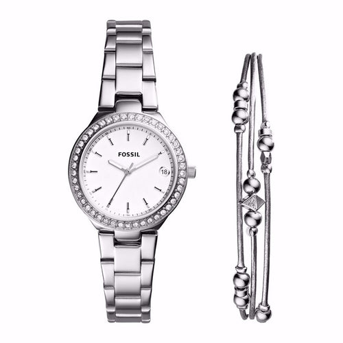 Fossil Blane Three-Hand Stainless Steel Watch and Jewelry Set ES4336SET Fossil