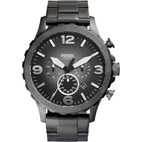 Fossil Nate Chronograph Smoke Stainless Steel Men's Watch JR1437 Fossil