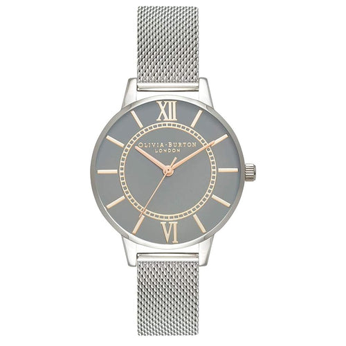 OLIVIA BURTON OB16WD86 Analogue Gray Dial Women's Mesh Watch Olivia Burton