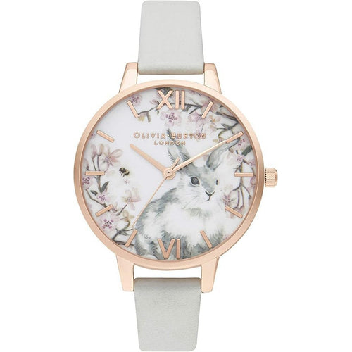 OLIVIA BURTON OB16WL72 Quartz Bunny Demi Vegan Gray Rose Gold Women's Watch Olivia Burton