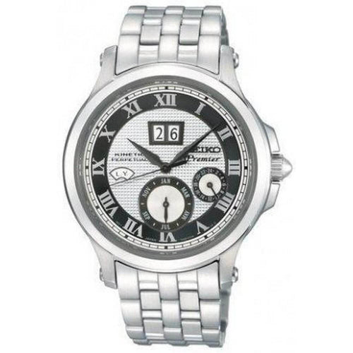 Seiko SNP047P1 Black&White Dial Silver Chain Series 5 Men's Automatic Watch seiko