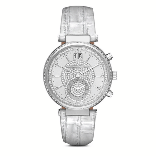 Michael Kors MK2443 Sawyer Silver Crystal Pave Dial Women's Watch