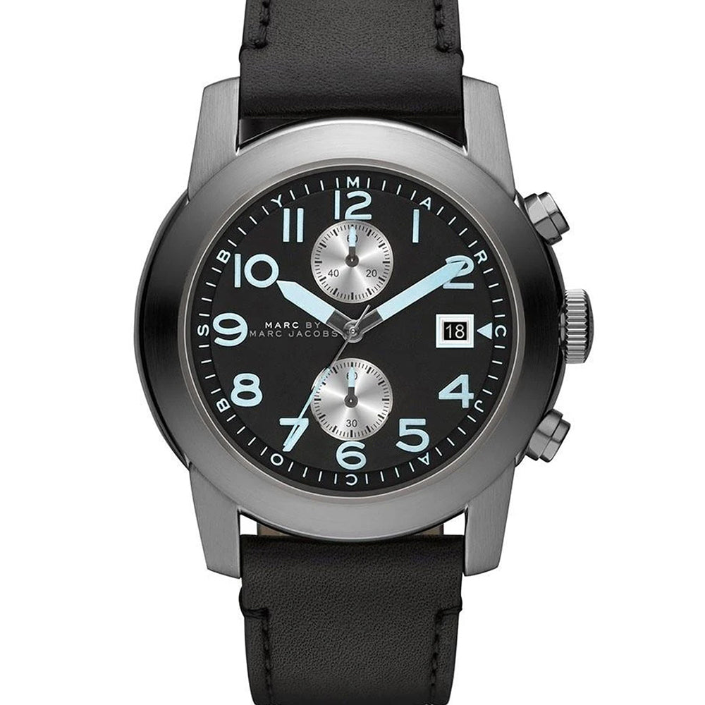 Marc Jacobs MBM5054 Larry Chronograph Black Leather Strap Men's Fashion Watch