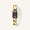 Rosefield SBGSG-O77 Studio Double Chain Black Gold Women's Watch