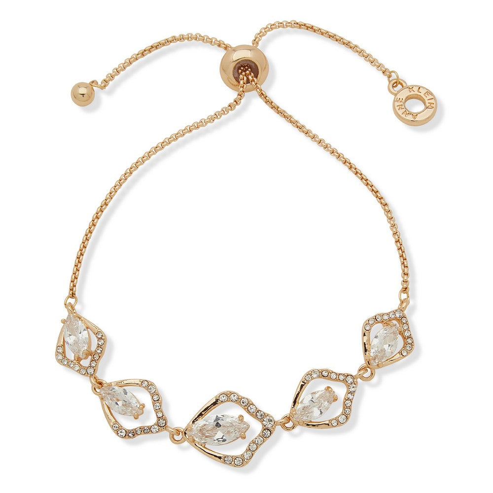 Anne Klein 01B00638 Crystal Frame Adjustable Bracelet