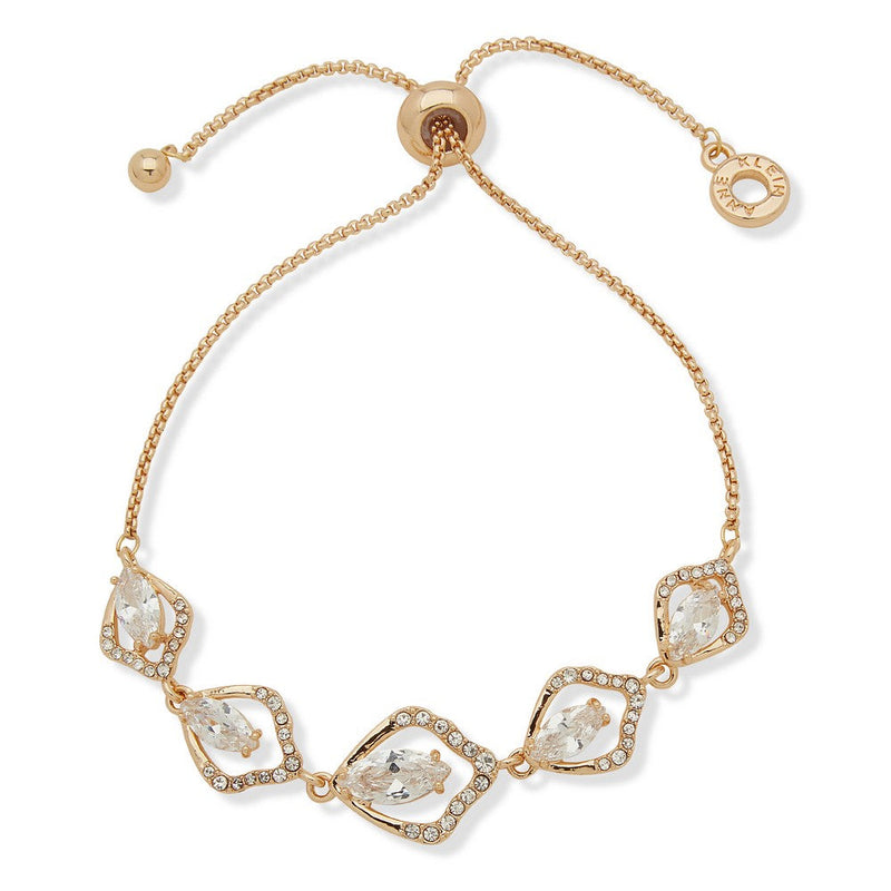 Anne Klein 01B00638 Crystal Frame Adjustable Bracelet