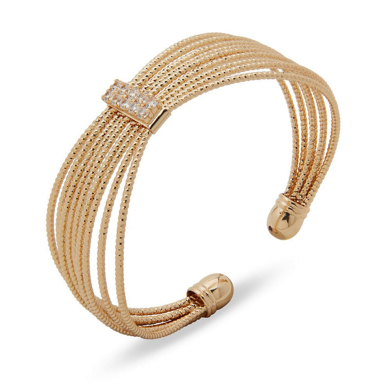 Anne Klein 01B00816 Multi-Strand Mesh Cuff Bracelet - Gold