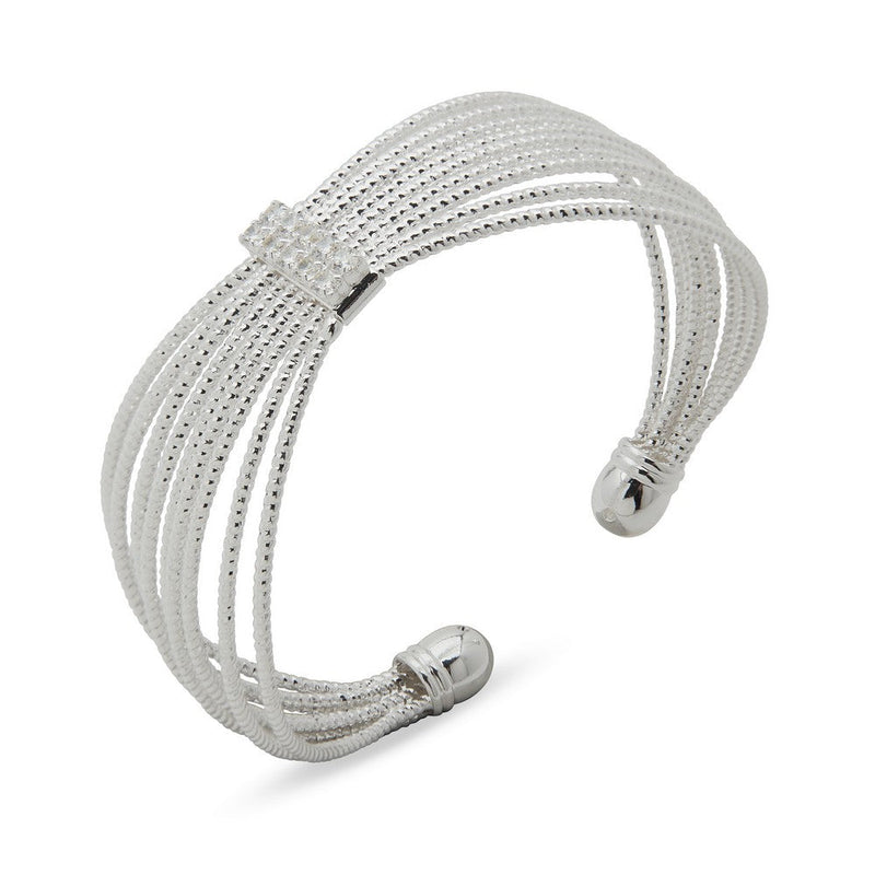 Anne Klein 01B00817 Multi-Strand Mesh Cuff Bracelet - Silver