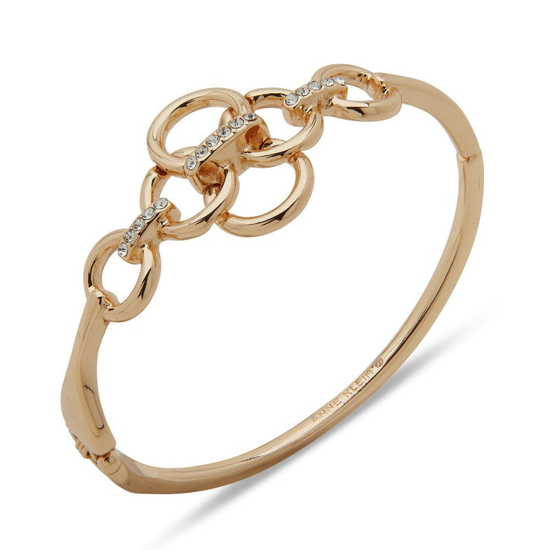 Anne Klein 01B00820 Crystal Linked Hinged Bracelet