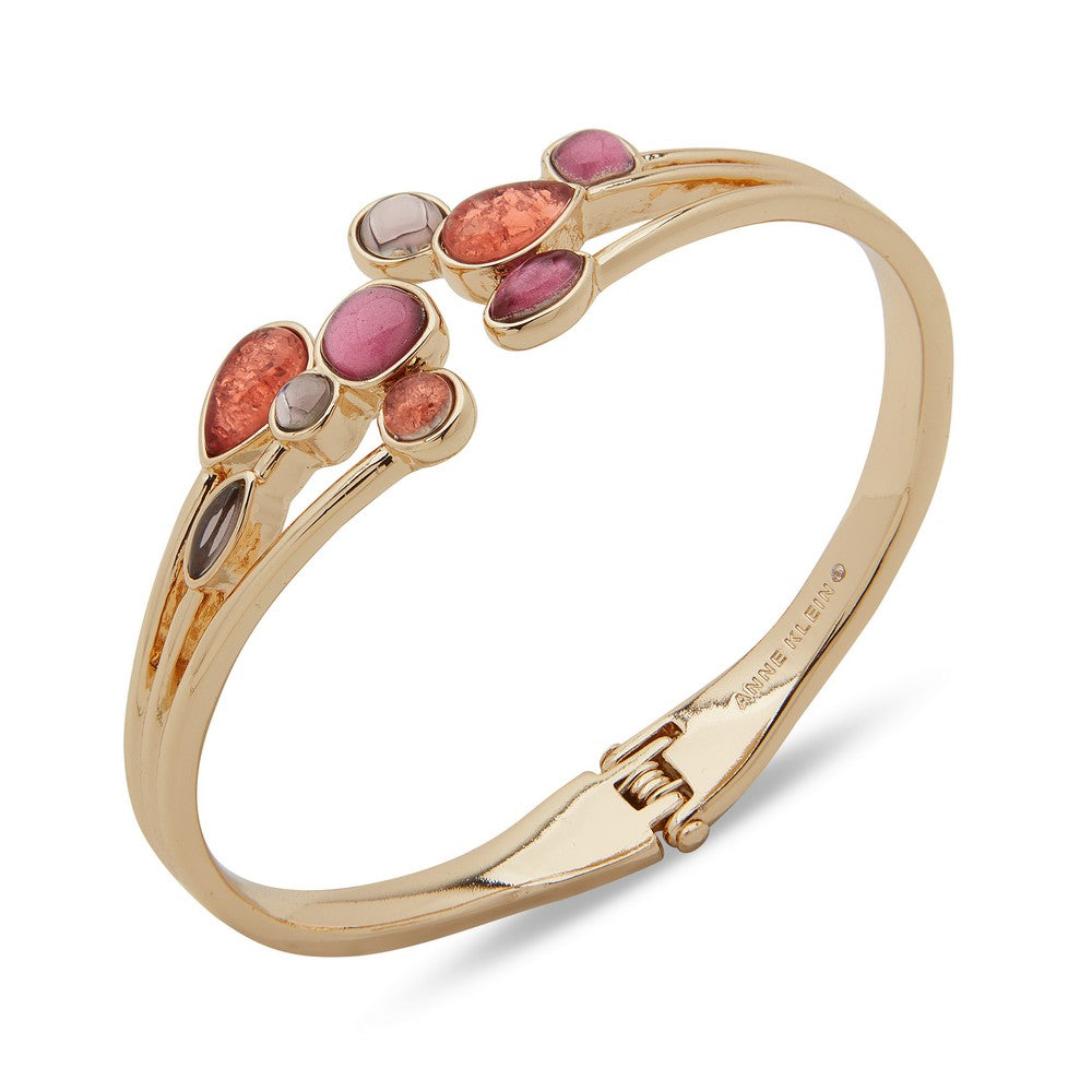 Anne Klein 01B00825 Pink Stone Hinged Bracelet