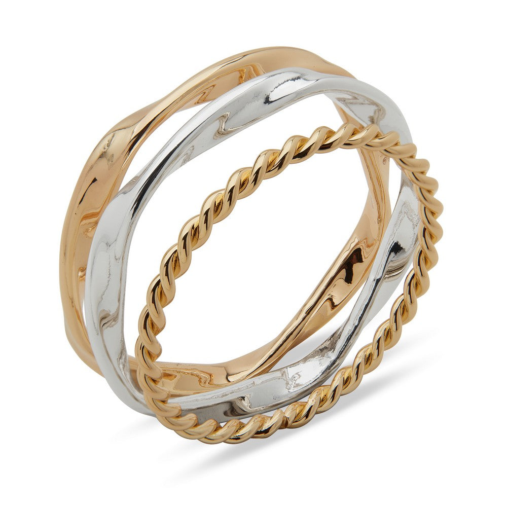 Anne Klein 01B00827 Mixed-Metal Triple Bracelet Set