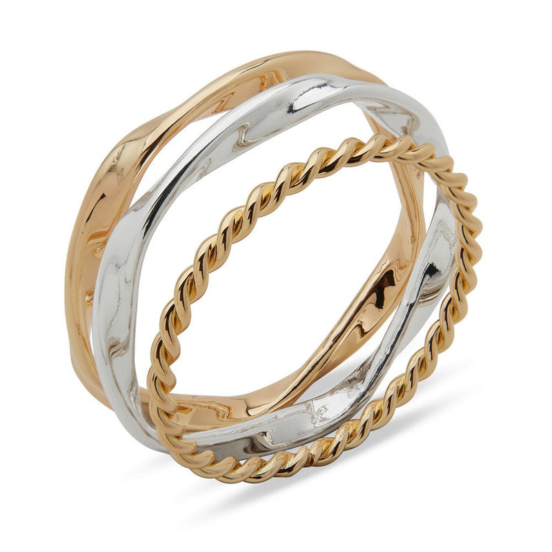 Anne Klein 01B00827 Mixed-Metal Triple Bracelet Set