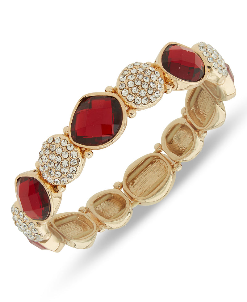 Anne Klein 01B00878 Bezel-Set Stone Stretch Bracelet