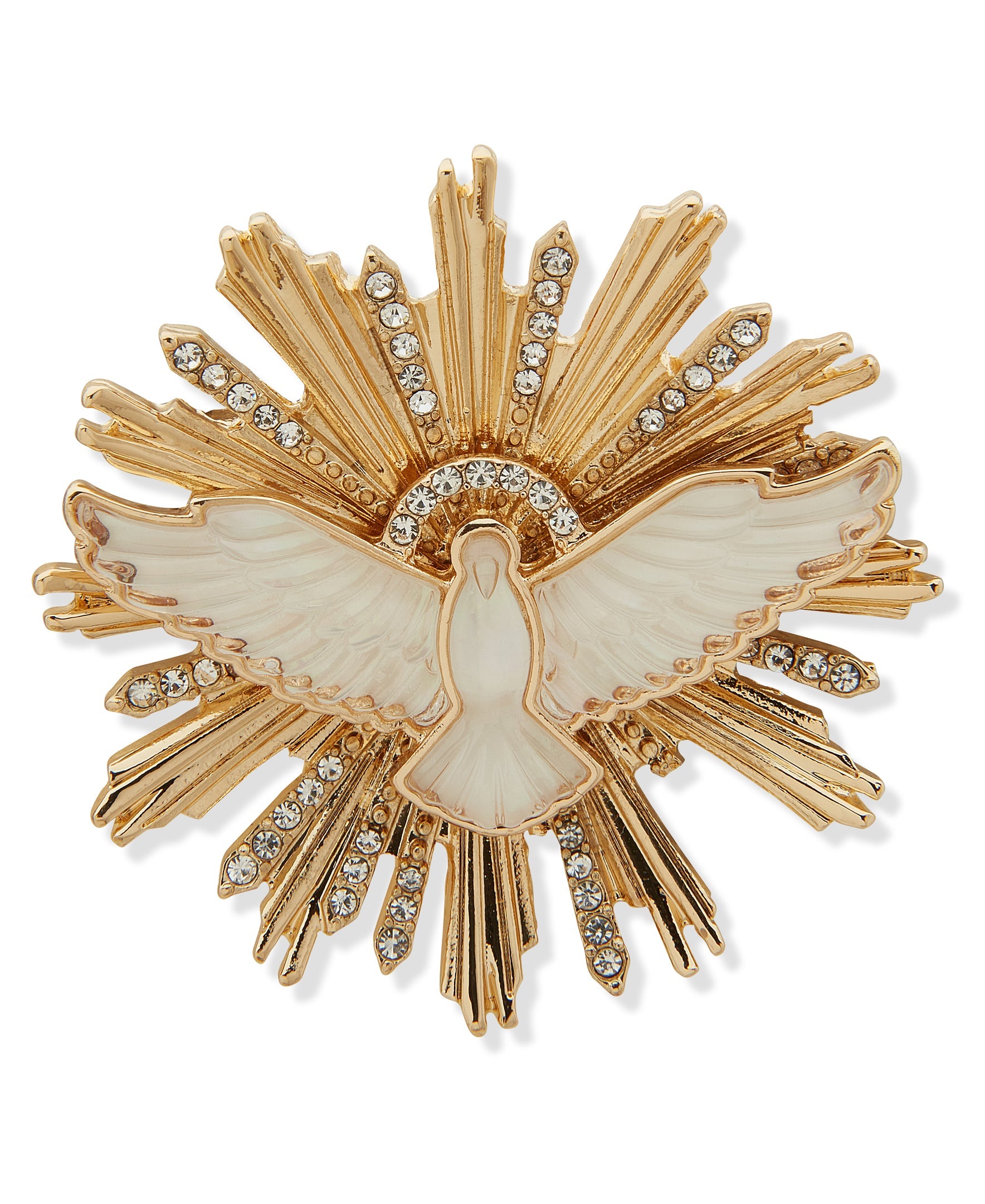 Anne Klein 01B00920 Dove Radiance Crystal Brooch