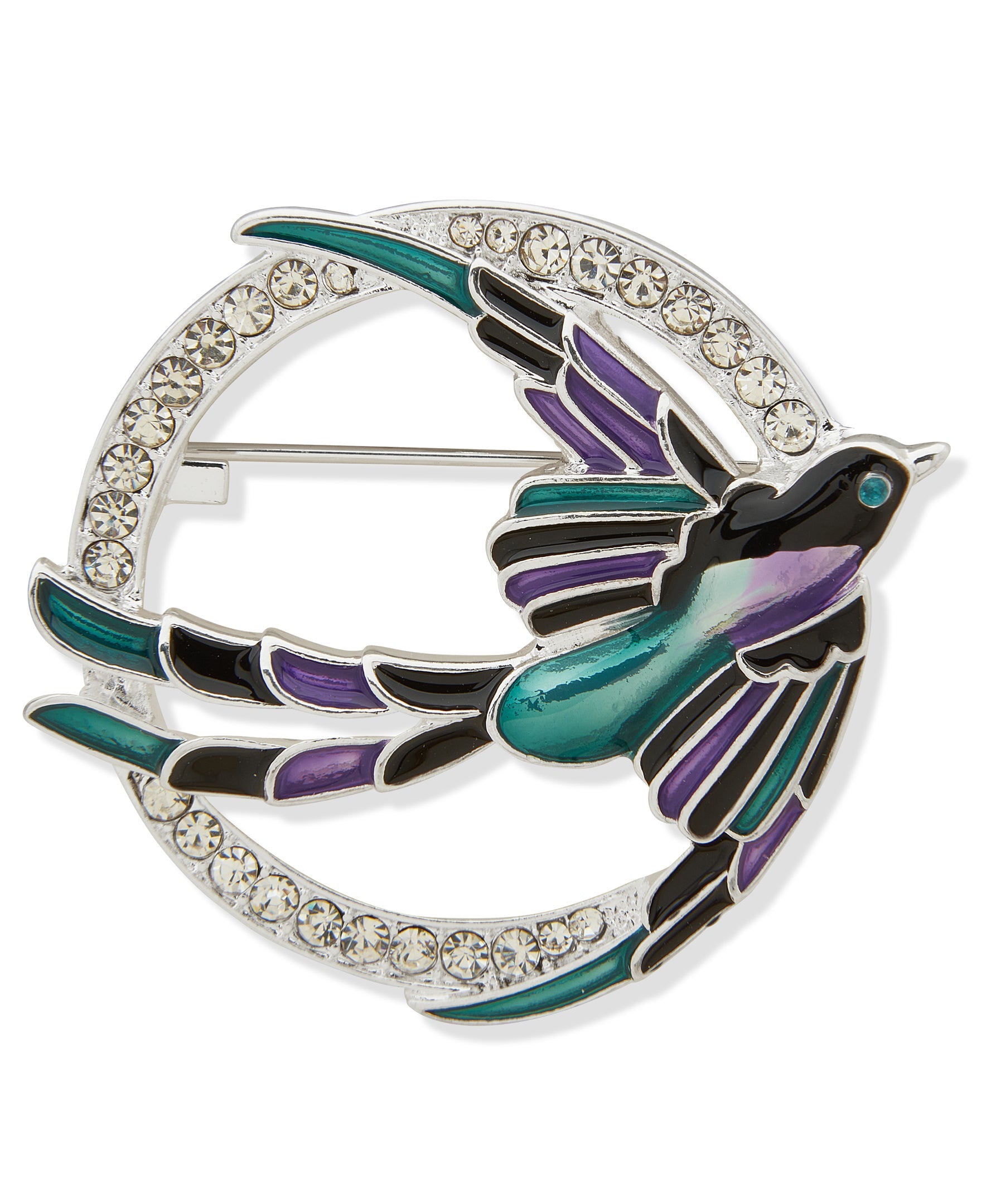 Anne Klein 01B00923 Multicolor Hummingbird Brooch