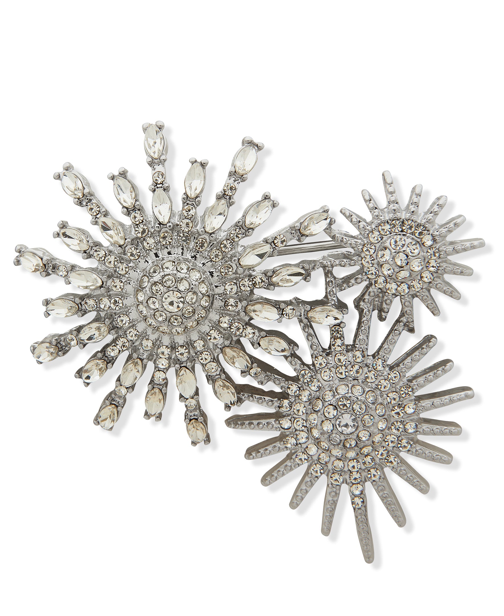 Anne Klein 01B00935 Starburst Crystal Cluster Brooch