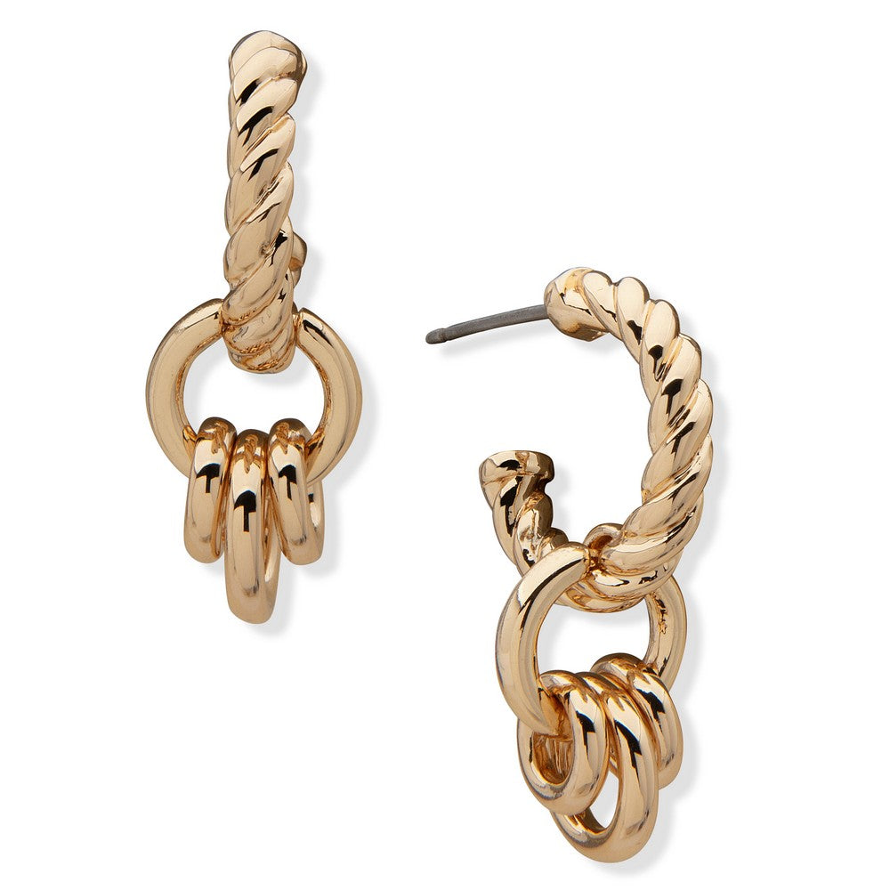 Anne Klein 01G00065 Rope & Ring Hoop Earrings