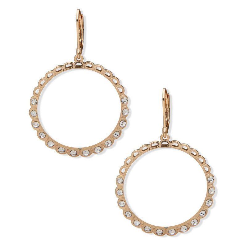Anne Klein 01G00087 Crystal Circle Drop Earrings