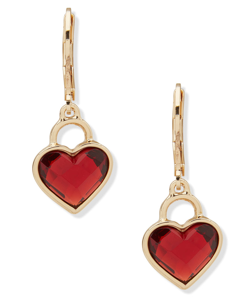Anne Klein 01G01087 Heart Motif Drop Earrings