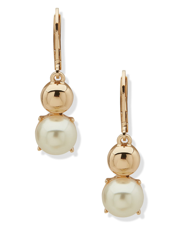 Anne Klein 01G01107 Pearl Dome Drop Earrings