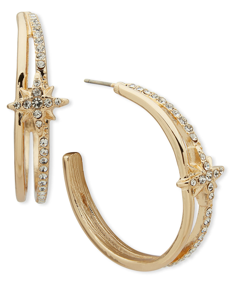 Anne Klein 01G01127 Two-Row C-Hoop Earring