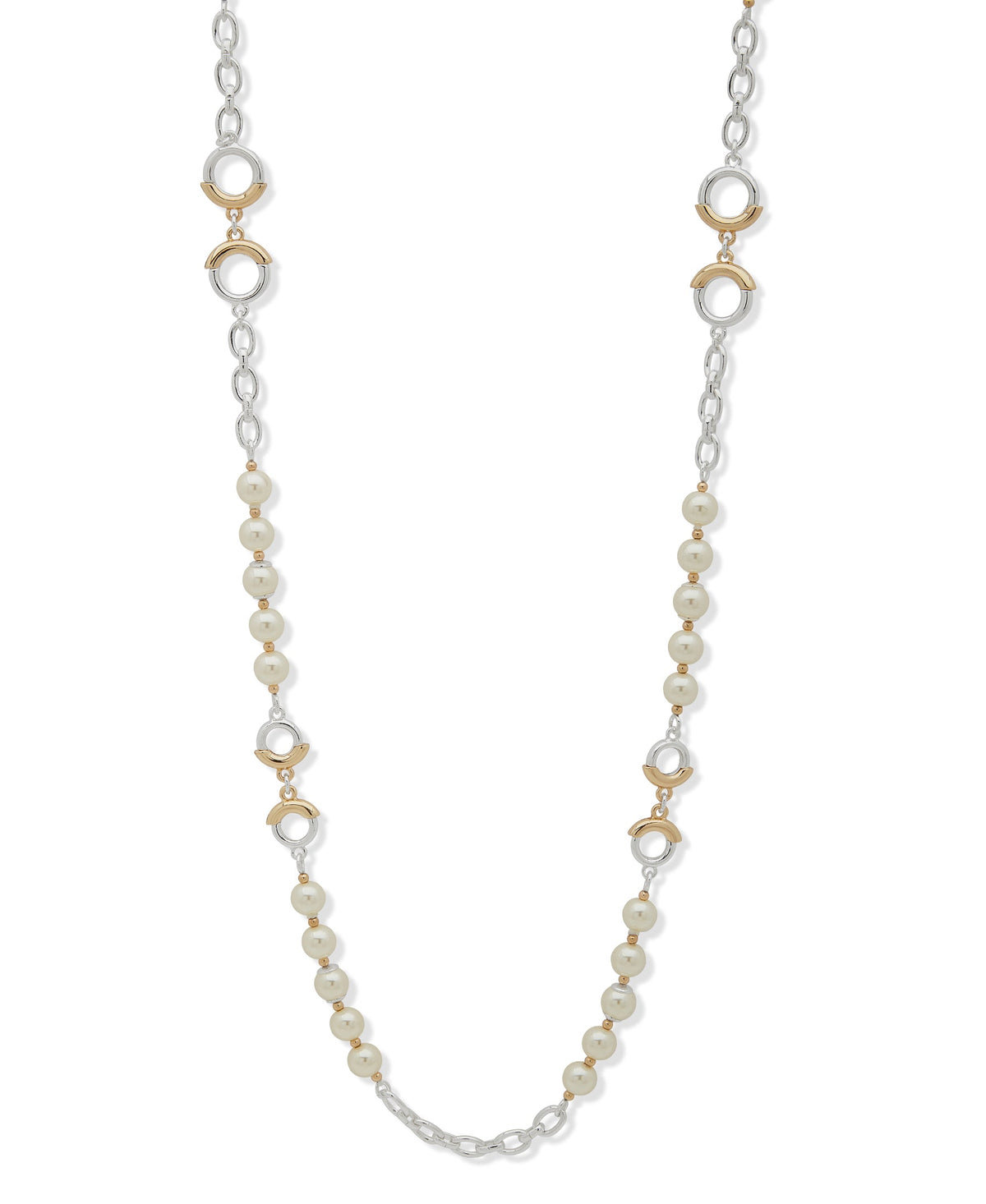 Anne Klein 01N00494 Pearl & Link Long Necklace