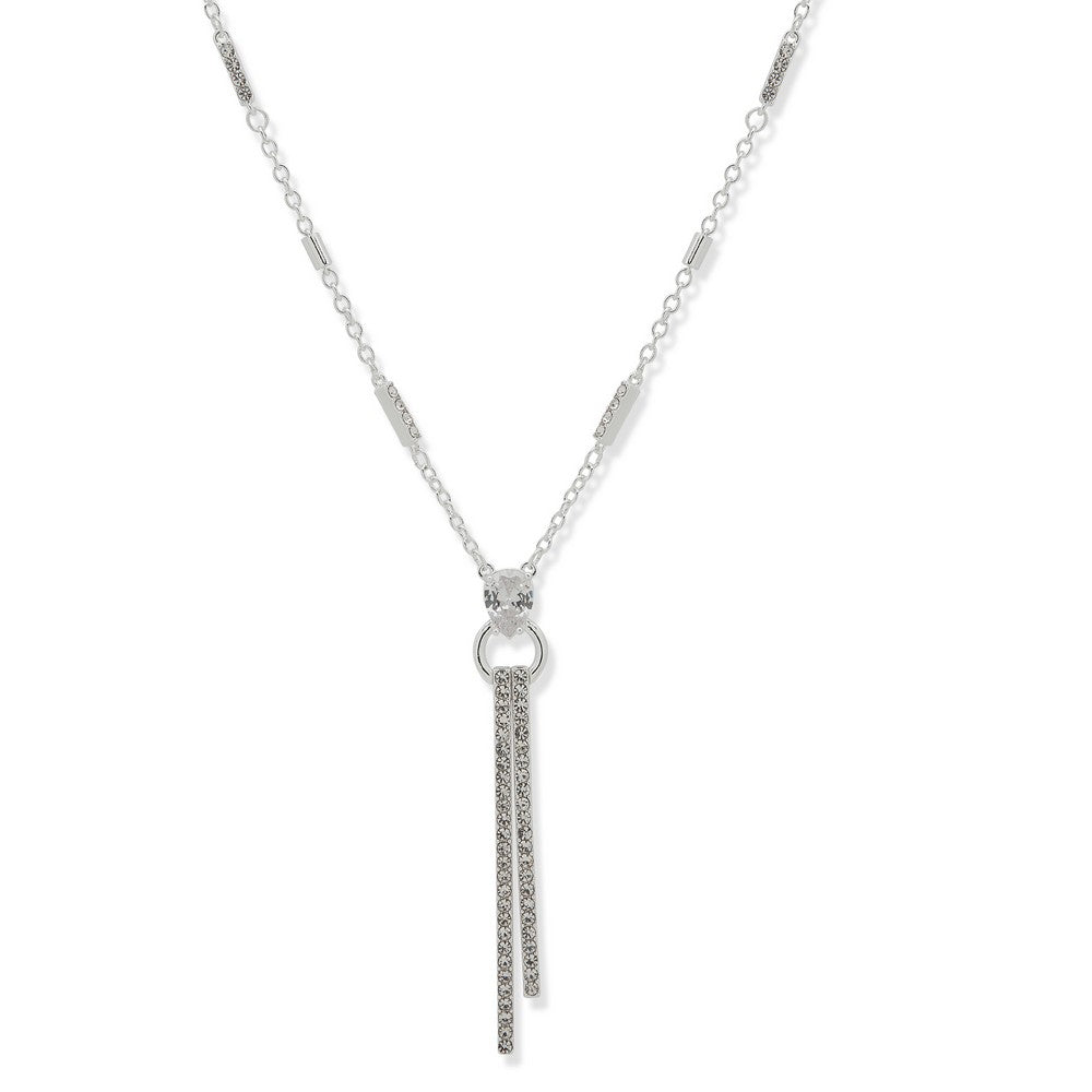 Anne Klein 01N00570 Silver Tassel Pendant Necklace