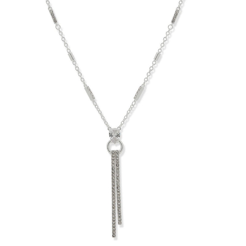 Anne Klein 01N00570 Silver Tassel Pendant Necklace