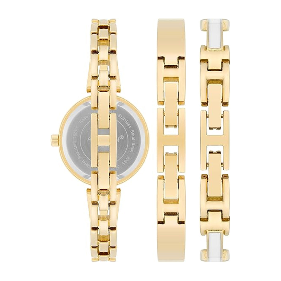 Armitron 75/5917MPGPST Women's Crystal Accented Watch and Bracelet Set