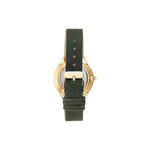 Anne Klein women's watch with olive green strap and gold-tone case, elegant and stylish accessory for everyday wear.