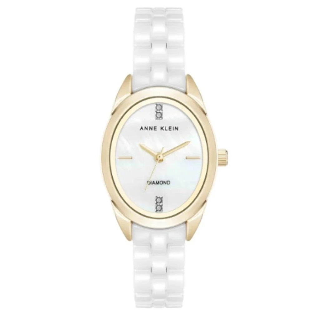 Anne Klein 12-7758WTGB White Dial Analog Quartz Women's Watch