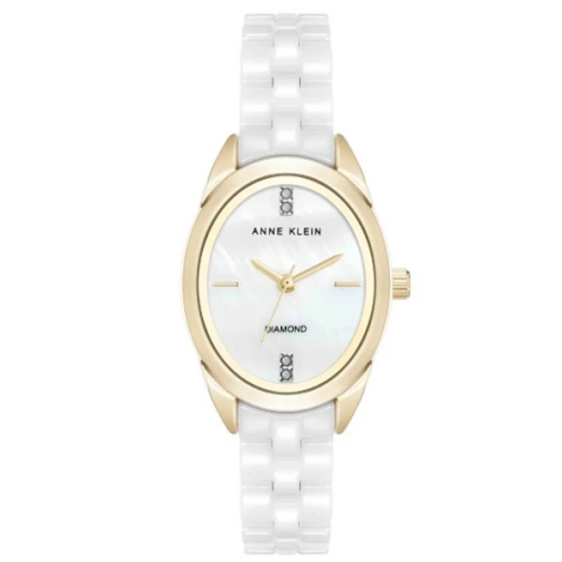 Anne Klein 12-7758WTGB White Dial Analog Quartz Women's Watch