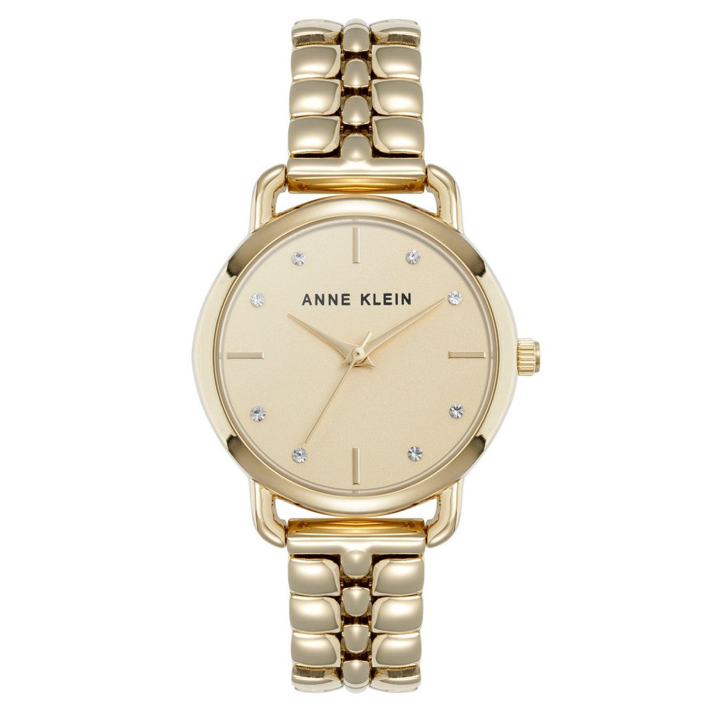 Anne Klein 12-7782CHGB Gold Dial Analog Quartz Women's Watch