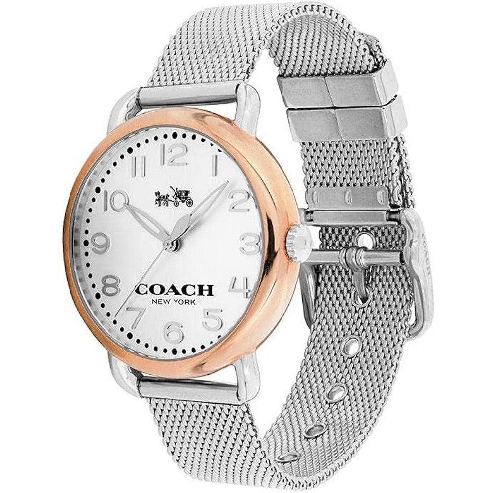 COACH 14502266 Delancey Silver Dial Steel Women's Mesh Watch Coach