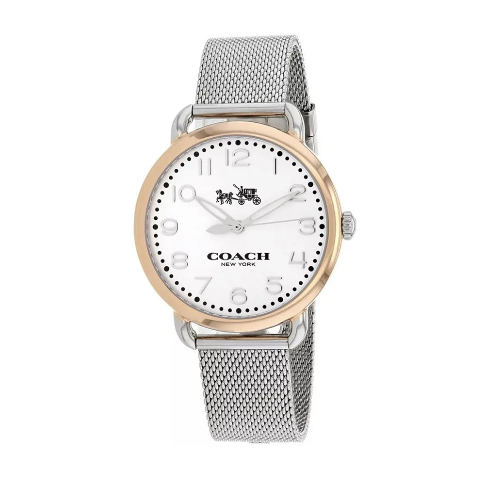COACH 14502266 Delancey Silver Dial Steel Women's Mesh Watch Coach