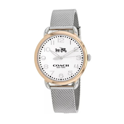 COACH 14502266 Delancey Silver Dial Steel Women's Mesh Watch Coach