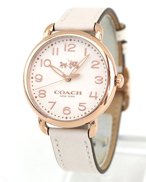COACH 14502716 Delancey White Dial White Leather Women's Watch Coach