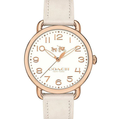 COACH 14502716 Delancey White Dial White Leather Women's Watch Coach