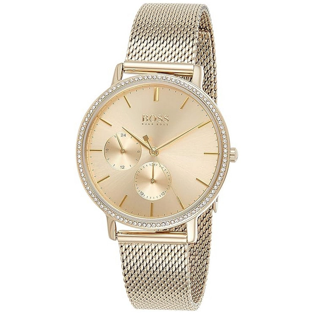 Hugo Boss 1502520 Infinity Classic Analogue Gold Dial Women's Mesh Watch Hugo Boss