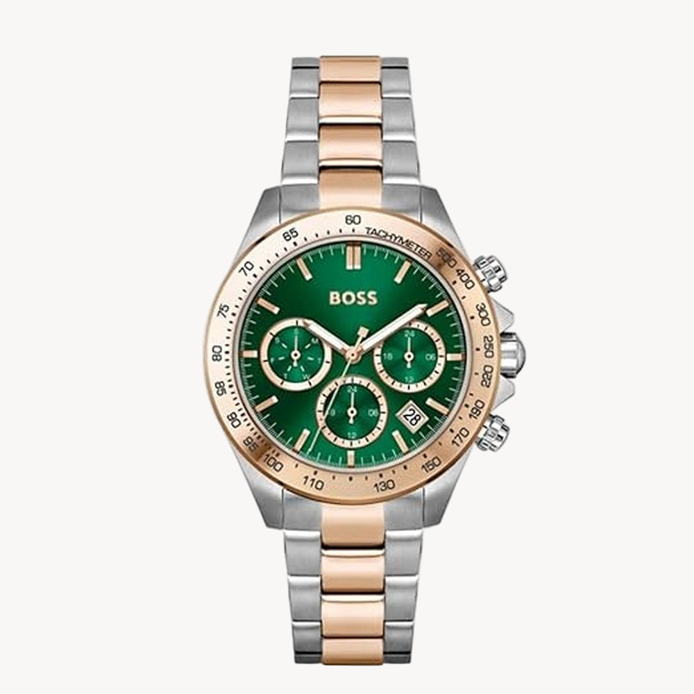 Hugo Boss 1502762 Women's Quartz Chronograph Green Dial Stainless Steel Watch