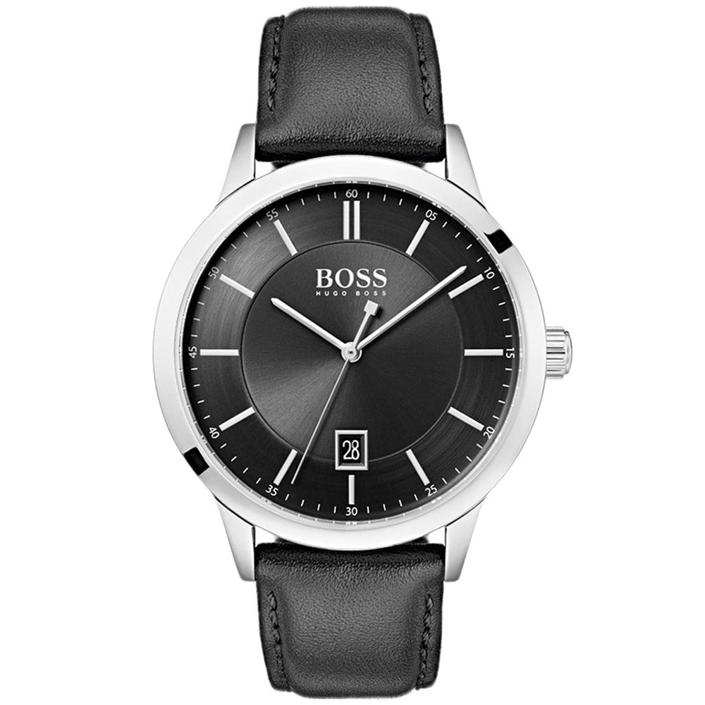 Hugo Boss 1513611 Officer Black Analog Leather Men's Watch