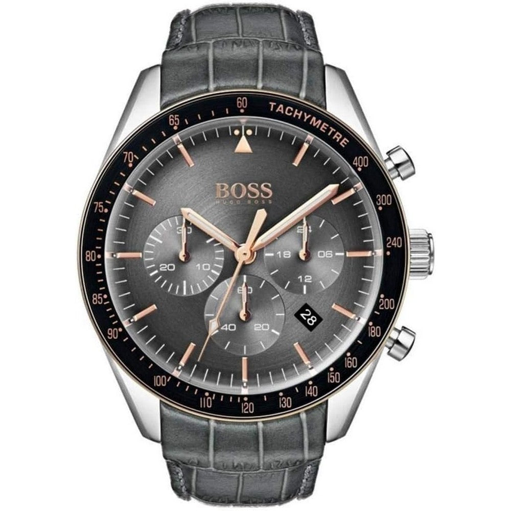 Hugo Boss Trophy Gray Leather Men's Watch 1513628