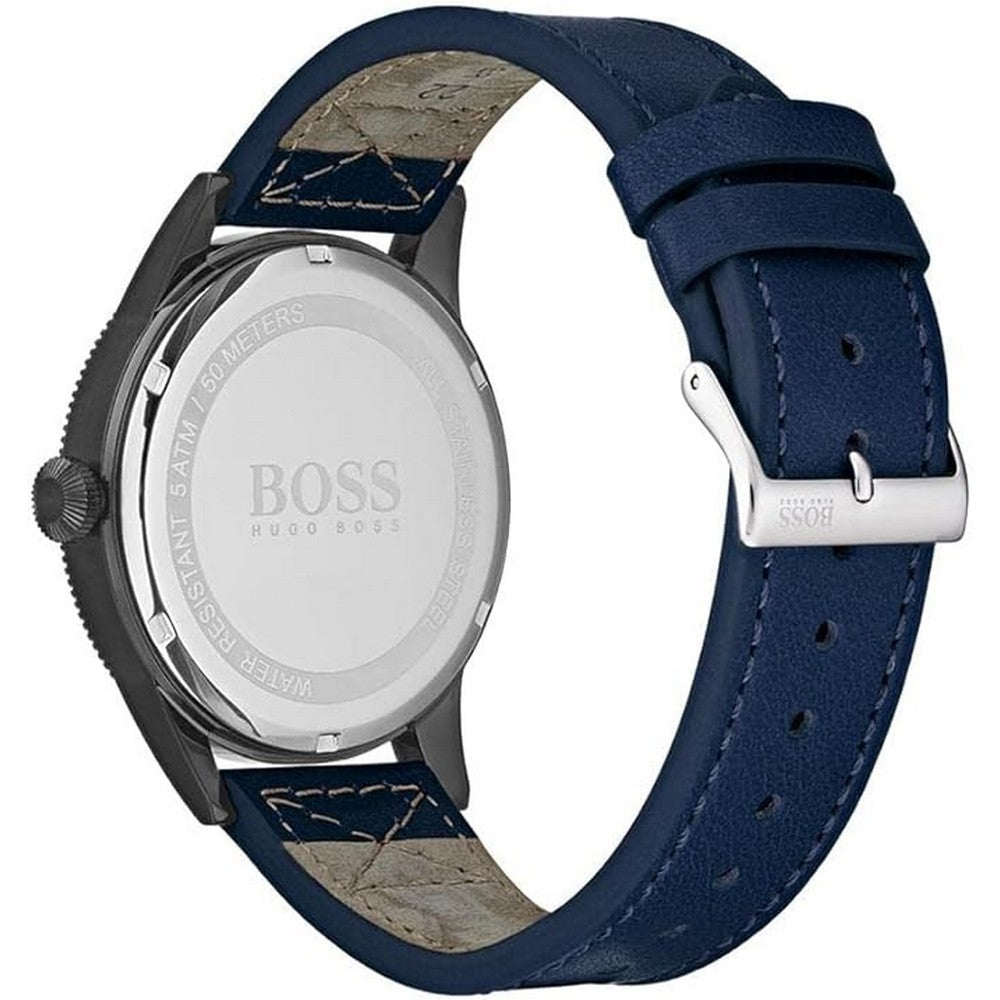 Hugo Boss Legacy Quartz Stainless Steel Leather Strap Men's Watch 1513684