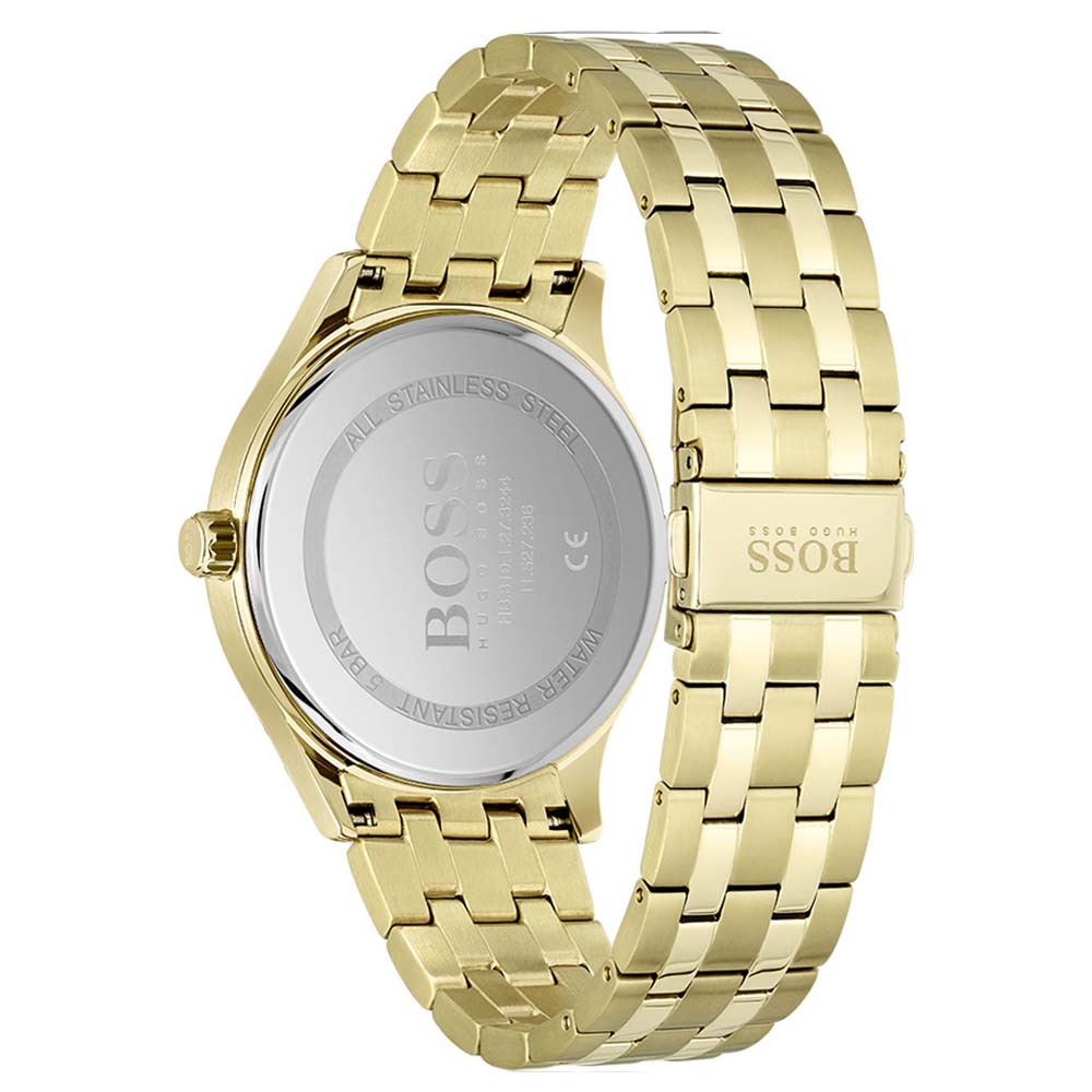 Hugo BOSS Analogue Quartz Watch for Men Elite Collection with Gold Colored Stainless Steel Bracelet