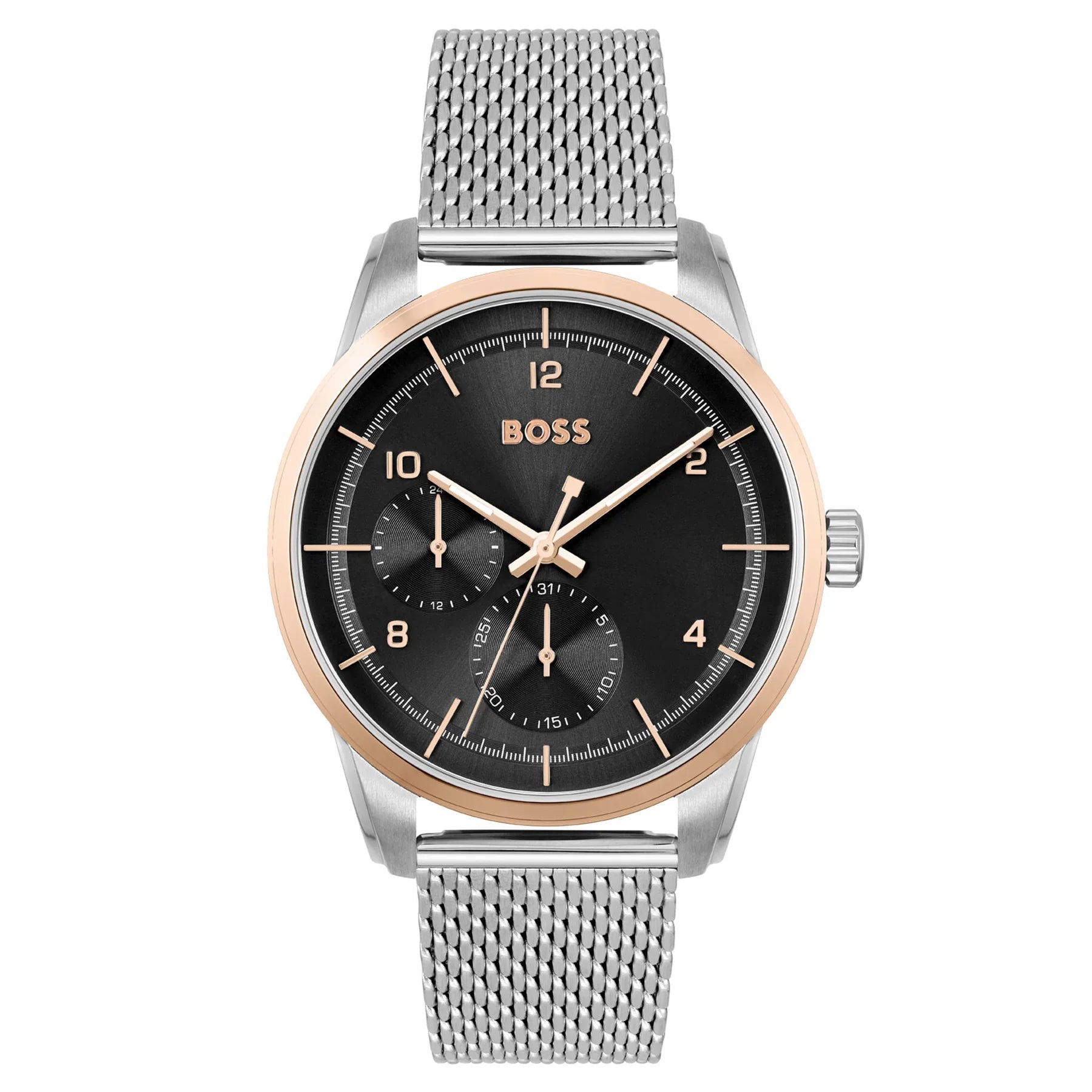 Hugo Boss Sophio 1513961 Men’s Multifunction Watch – 42?mm Black Dial with Steel Mesh Strap