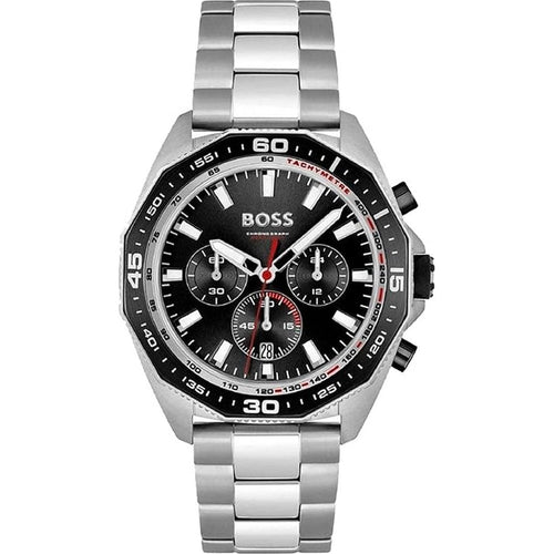Hugo Boss Chronograph Quartz Watch for Men with Silver Stainless Steel Strap