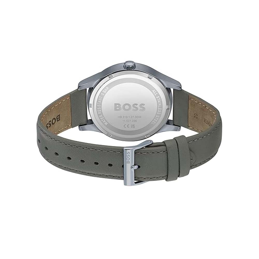 Hugo Boss 1513983 Purity Silver Dial Leather Strap Men’s Watch